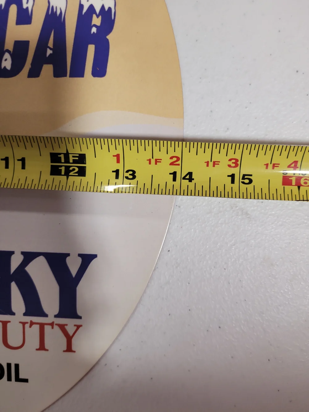 Husky Heavy Duty Motor Oil Round Wall Sign - Cream, Blue, Red